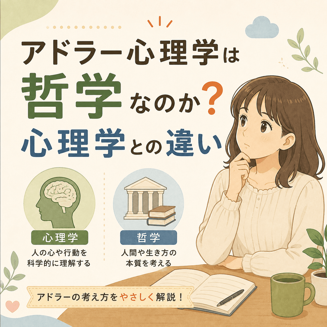 アドラー心理学は哲学なのか？心理学との違いをわかりやすく解説