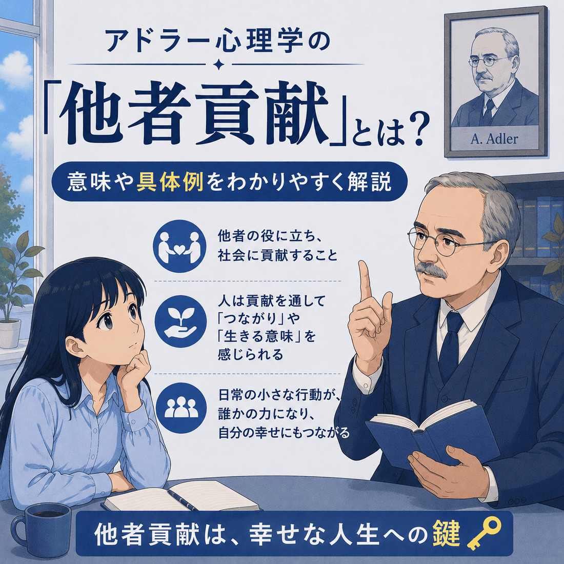 アドラー心理学の「他者貢献」とは？意味や具体例をわかりやすく解説