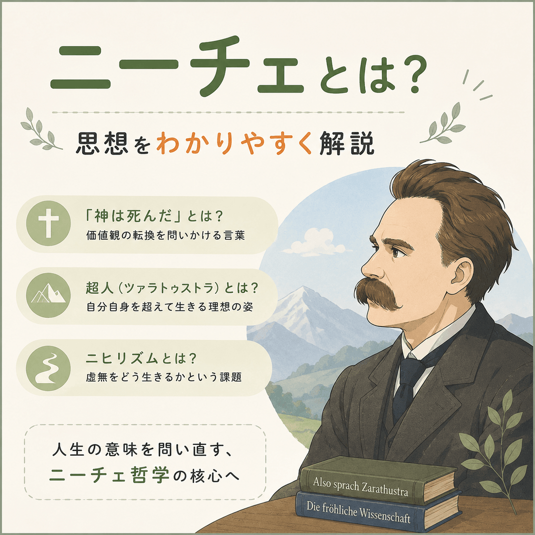 ニーチェとは？思想をわかりやすく解説｜「神は死んだ」・超人・ニヒリズムとは