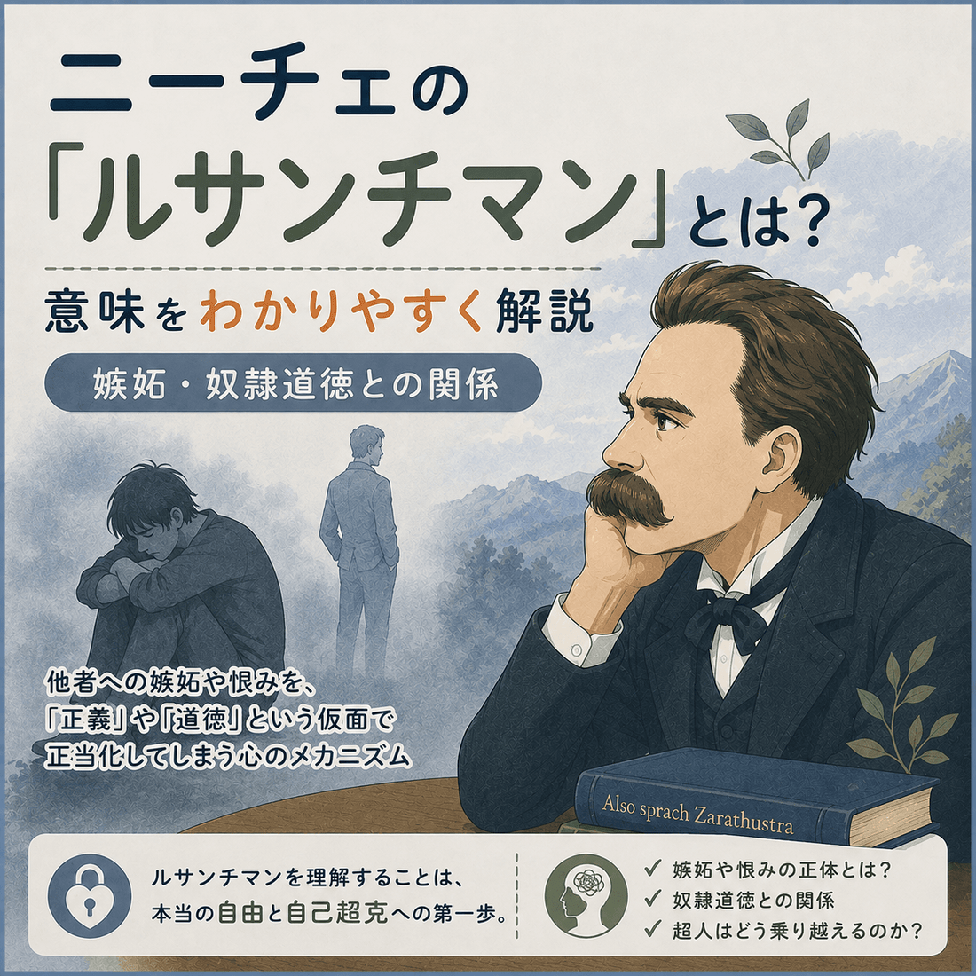 ニーチェの「ルサンチマン」とは？意味をわかりやすく解説｜嫉妬・奴隷道徳との関係