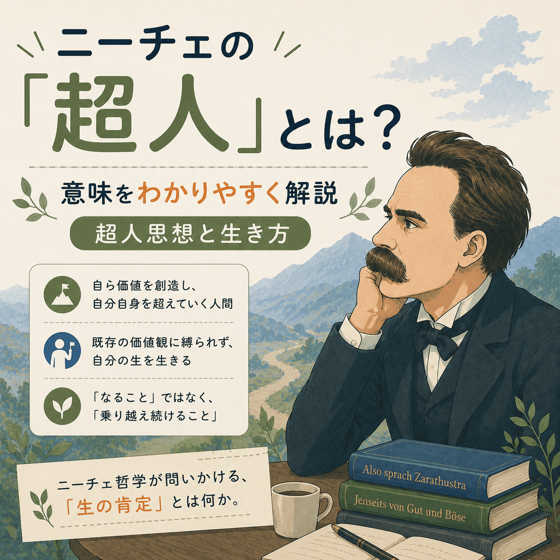 ニーチェの「超人」とは？意味をわかりやすく解説｜超人思想と生き方