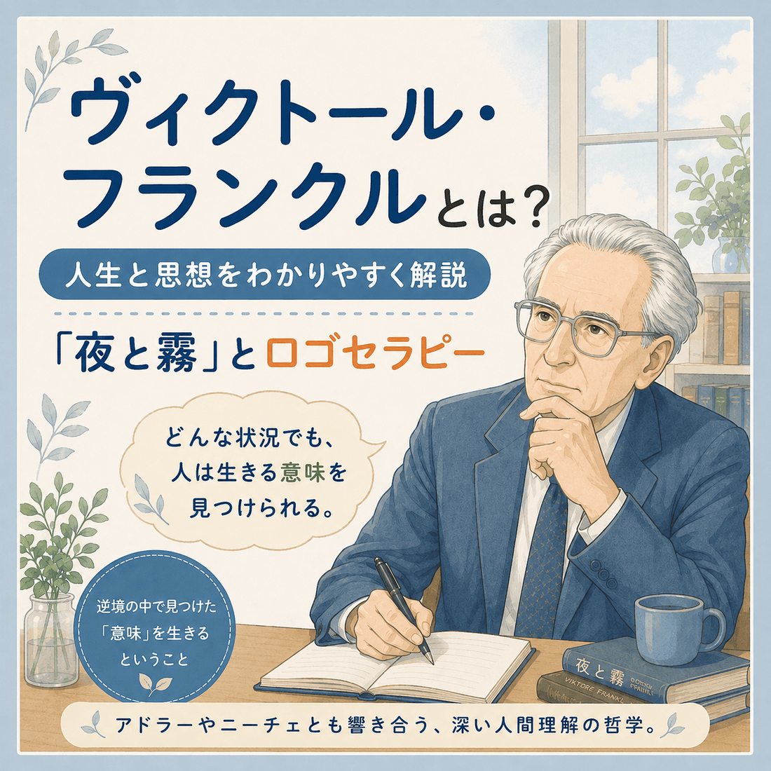 ヴィクトール・フランクルとは？人生と思想をわかりやすく解説｜「夜と霧」とロゴセラピー