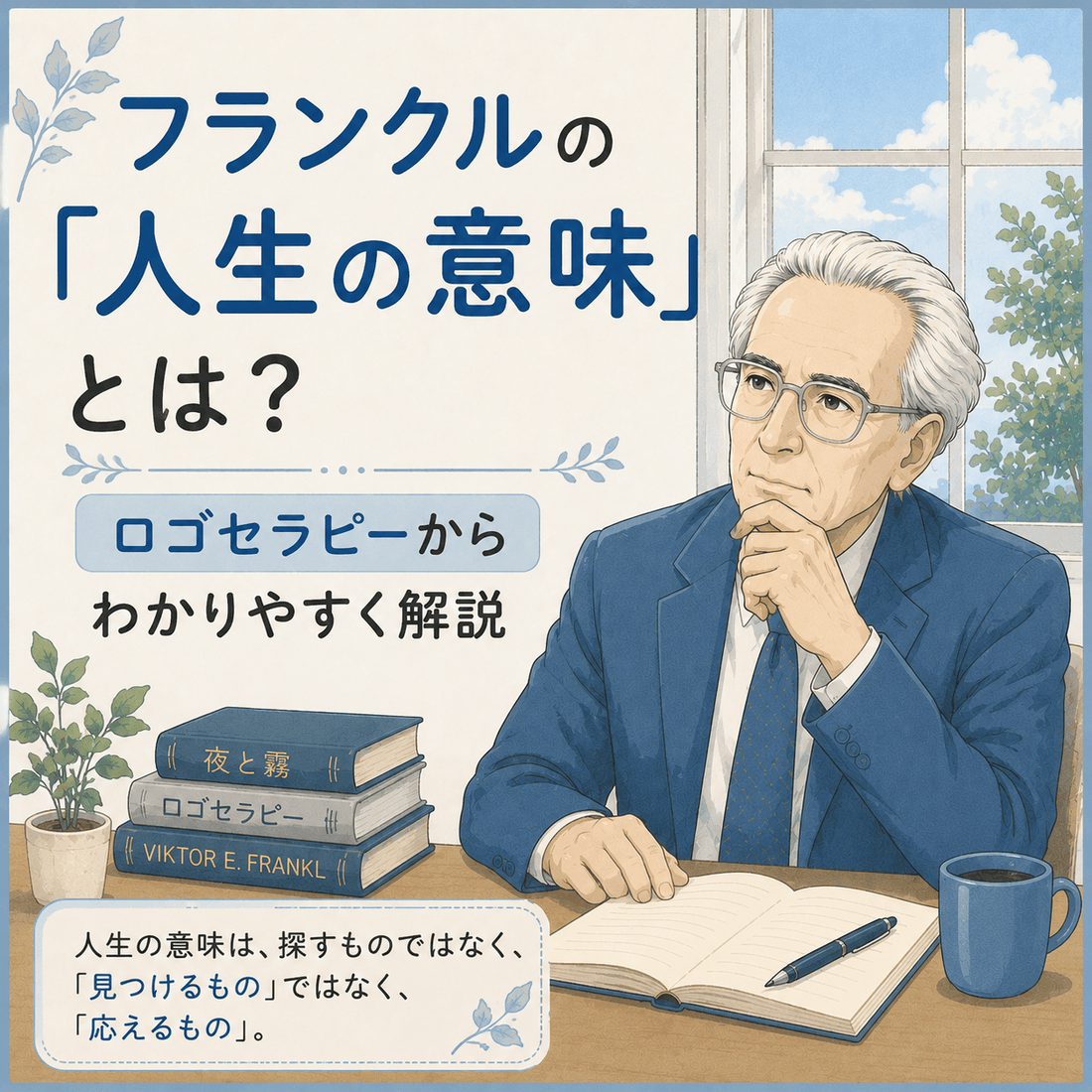 フランクルの「人生の意味」とは？ロゴセラピーからわかりやすく解説