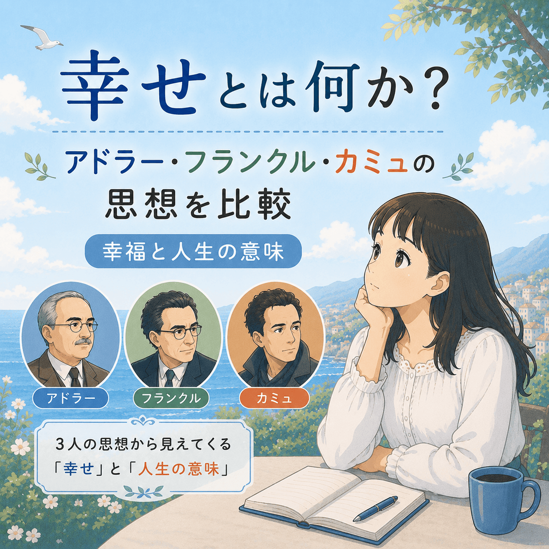幸せとは何か？アドラー・フランクル・カミュの思想を比較｜幸福と人生の意味